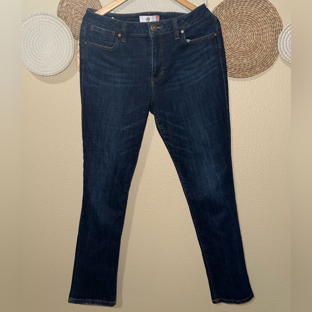 Cabi Dark Blue High Straight Jeans